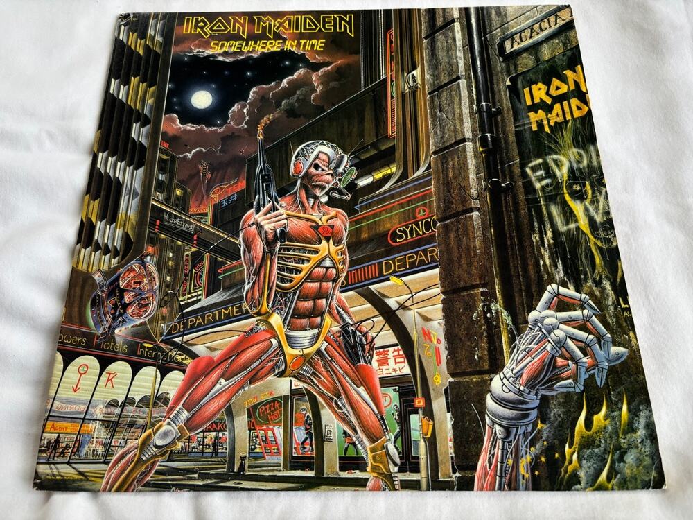 Iron Maiden Somewhere in Time Vinyl Record first press 1986 Sterling Sound DMM